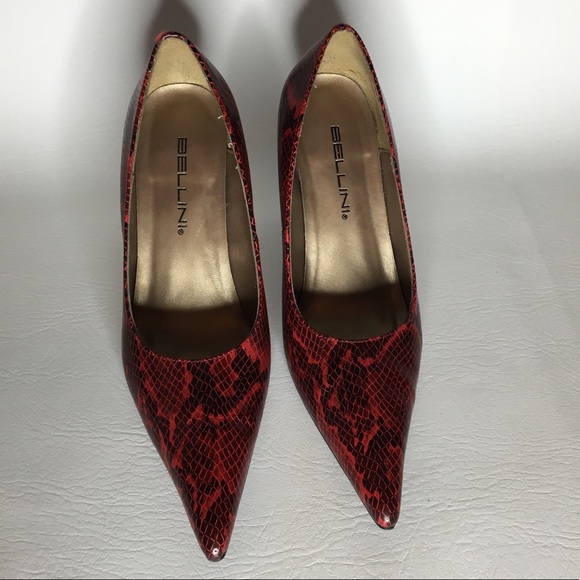 Red and Black Snakeskin Heels - Picture 7 of 10